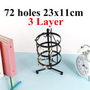 72 Holes 3 Layer Metal Earrings Rotating Display Rack Jewelry Organizer Holder Tools Kit
