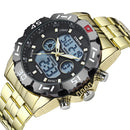 STRYVE S8011 Chronograph Alarm Calendar Stainless Steel Sport Dual Display Digital Watch