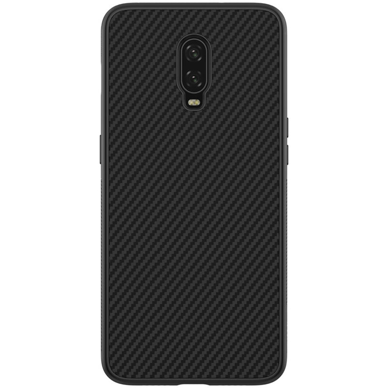 NILLKIN Carbon Fiber Shockproof Back Cover Protective Case with Metal Plate for OnePlus 6T
