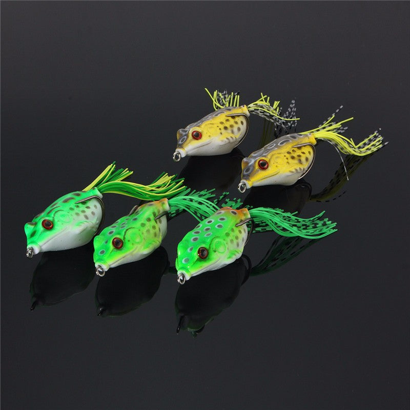ZANLURE 5Pcs 6CM Large Frog Topwater Fishing Lure Crankbaits Hooks Bass Bait Tackle