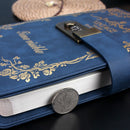 A5 Vintage Diary Notebook with Flower Design Students Password Notebooks Office School Supplies