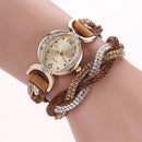 DUOYA D014 Rhinestones Elegant Ladies Watch Leather Strap Bracelet Watches