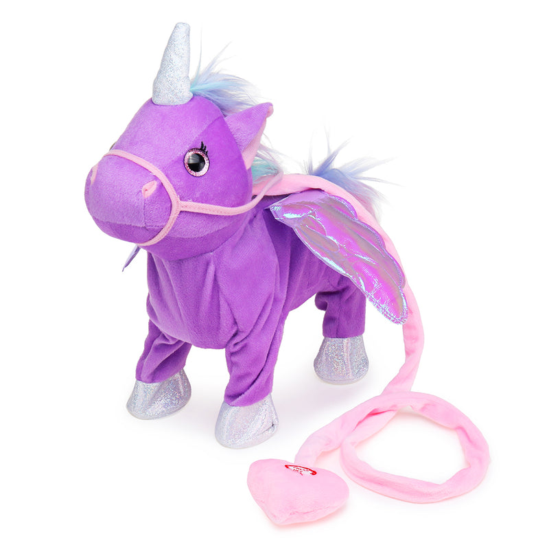 Electric Magic Walking Wiggle Singing Unicorn Stuffed Plush Toy Kids Christmas Gifts