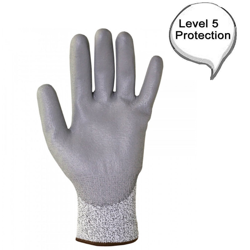 Level 5 Work Gloves Anti-Cuting Proof High Density PU Palm Protective Safe Glove