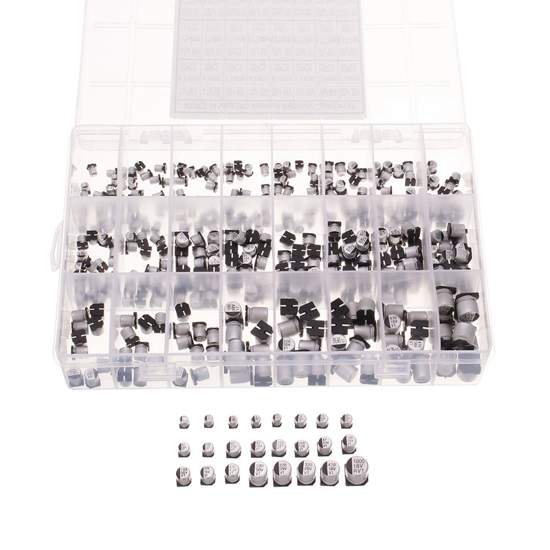 400pcs 1uF-1000uF 24 Values Assorted Kit Electrolytic Capacitor SMD Aluminum Electrolytic Capacitor