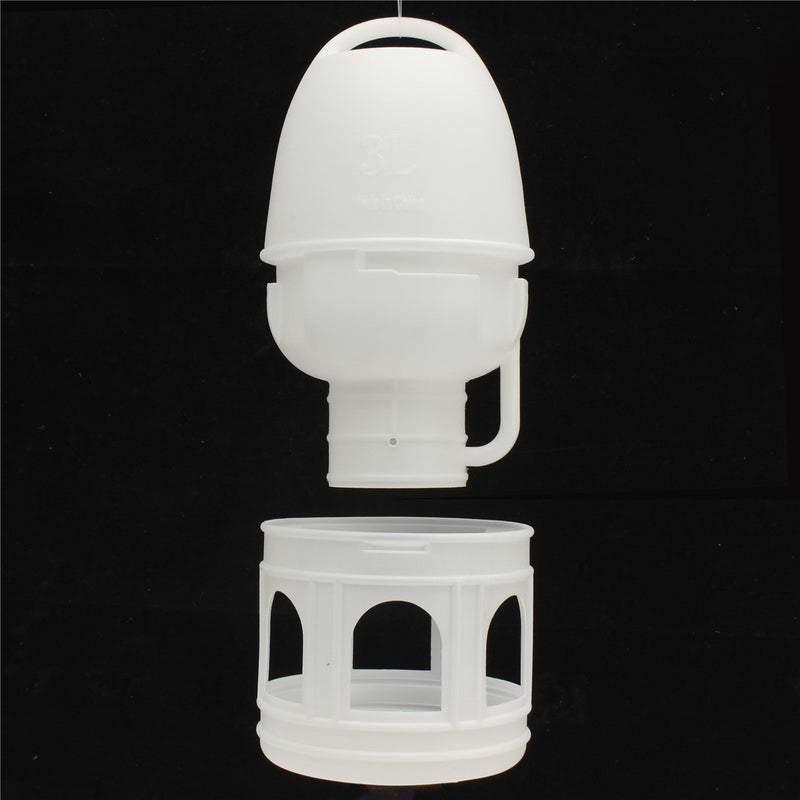 3L White Plastic Drinker Pigeons Birds Accessories Feed Suppliers Automatic Waterer w/ Handle