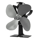 4 Blades Stove Fan Wood Heater Fireplace Fire Heat Powered Circulating Eco
