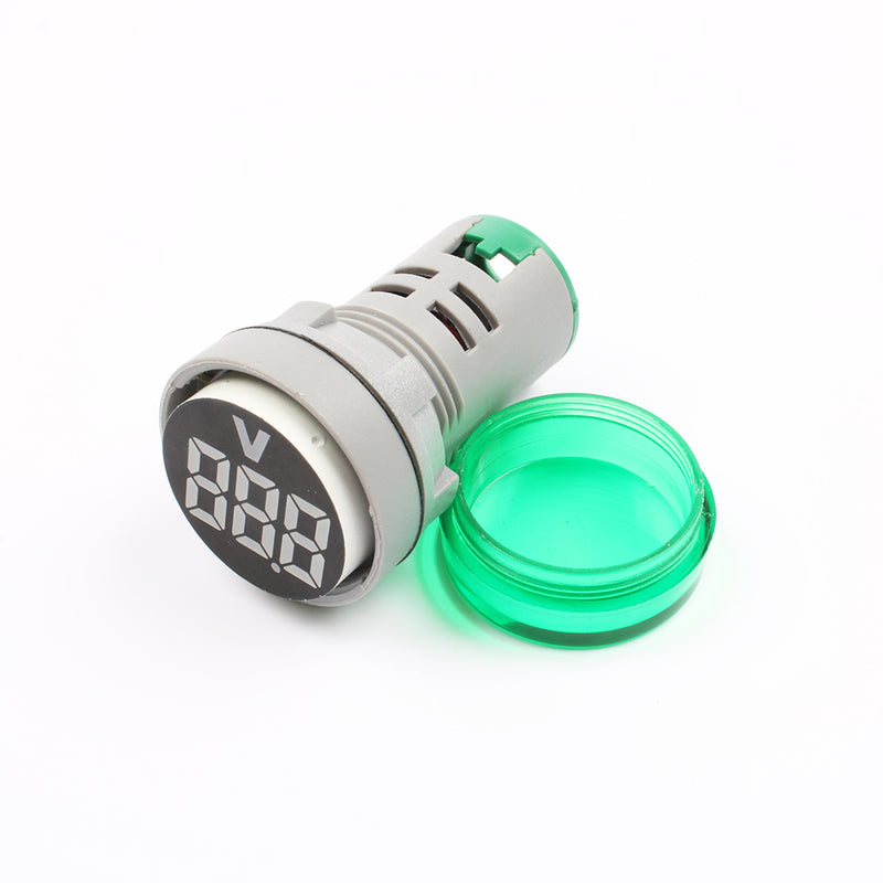 10pcs Green LED 22mm DC Voltage Measuring Instrument Mini Voltagemeter DC6~100V AD101-22VM Indicator Voltmeter