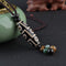 Unisex Vintage Tibetan Beads Nine Eye Agate Pendant Necklaces Simple Style Necklace