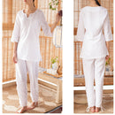 Women Fitness Yoga Suit Cotton Linen Embroidery Yoga Clothing Set Meditation Sportswear