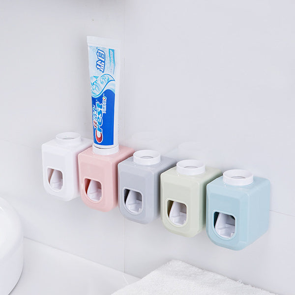 Automatic Toothpaste Back Stickers Suction Wall Type Toothpaste Extrusion Artifact Vibrating Toothbrush Holder Toothpaste Rack