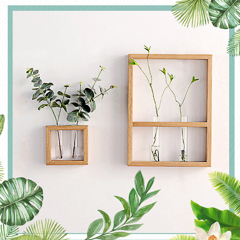 Wooden Test Tube Rack Flower Arrangement Hydroponic Plant Decorations