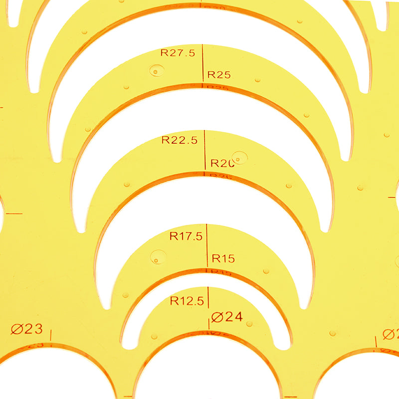 Circle Radius Semicircle Drawing Template KT Soft Plastic Ruler Jewelry Building Design Drawing Board