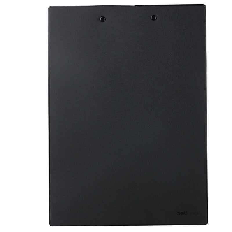 Deli 9224 A4 PVC Clip Board Portable Black Writing Board Clipboard Office School Meeting Accessories With Metal Clip