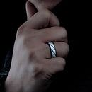 Black Stripe Stainless Steel Cool Men Ring Jewelry Best Gift