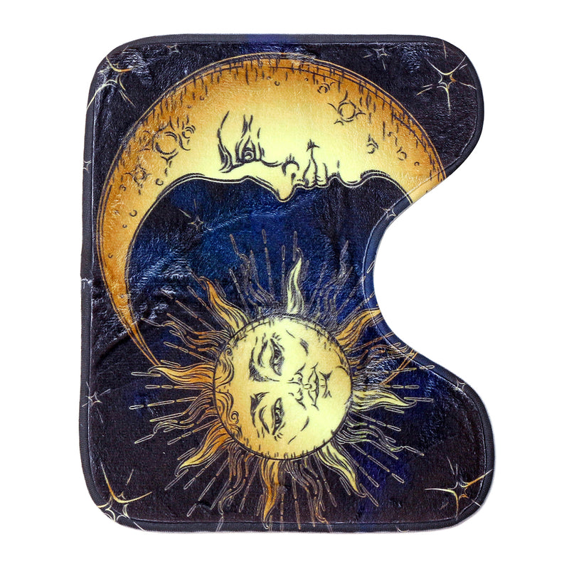 180x180cm Sun Bathroom Waterproof Polyester Fabric Shower Curtains With 12 Hooks + Toilet Mat Rug