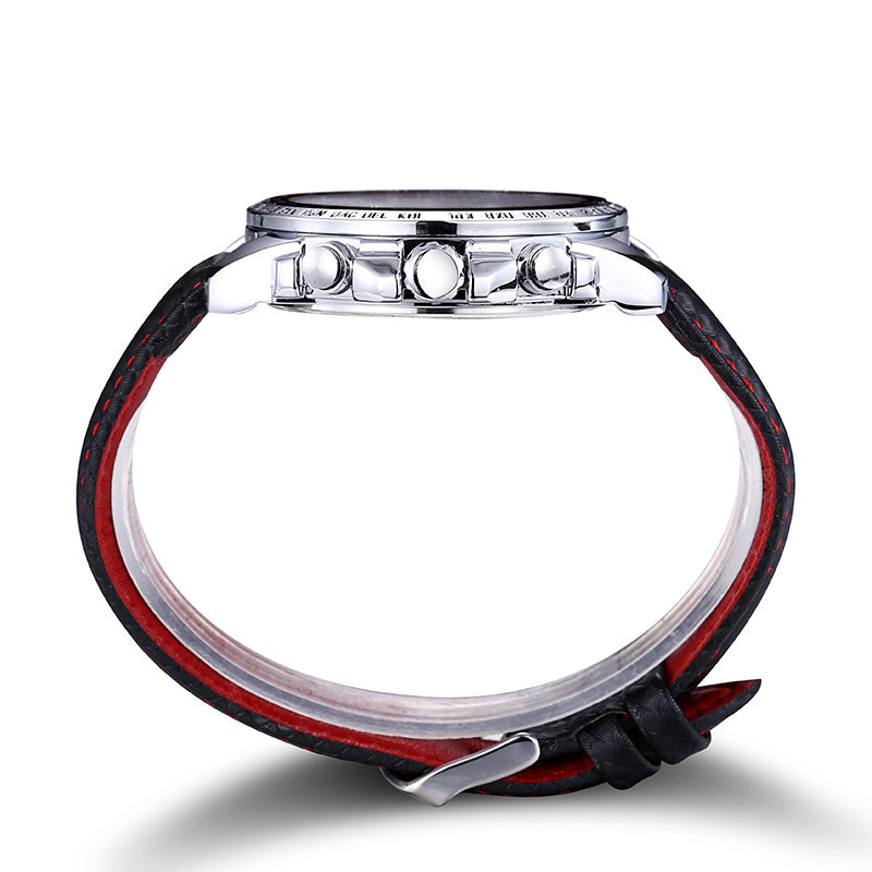 MEGIR 1010 Brand Men Watch Alloy Case Leather Strap Lumious Male Sport Casual Quartz Wrist Watch