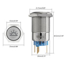 19mm 12V LED Push Button On Off Dome Light Panel Switch