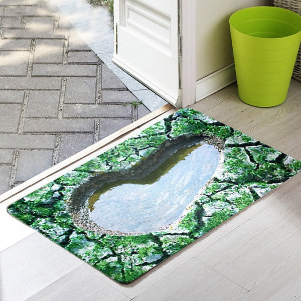 3D Entrance Door Mats Funny Rubber Doormat Fashion Trap Printed Kitchen Rugs