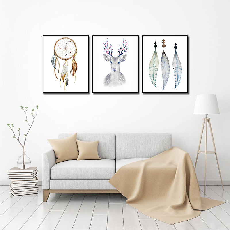 Miico Hand Painted Three Combination Decorative Paintings Simple Style Oil Painting Wall Art For Home Decoration