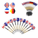 12Pcs Professional National Flag Tail Darts 4 Kinds With 100 Extra Soft Tips