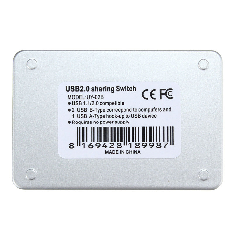 2 Port Usb 2.0 Auto Printer Sharing Switch HUB Selector Switcher for Printer Scanner HM
