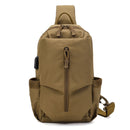 ZANLURE 3611 USB Tactical Bag Oxford Waterproof Chest Bag Shoulder Bag Crossbody Bag Fashion Leisure Hand Bag