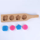 Wood Mooncake Baking Mould Cookies Mold 3D Flower Fondant Mooncake Mid-autumn Festival Baking Accessories