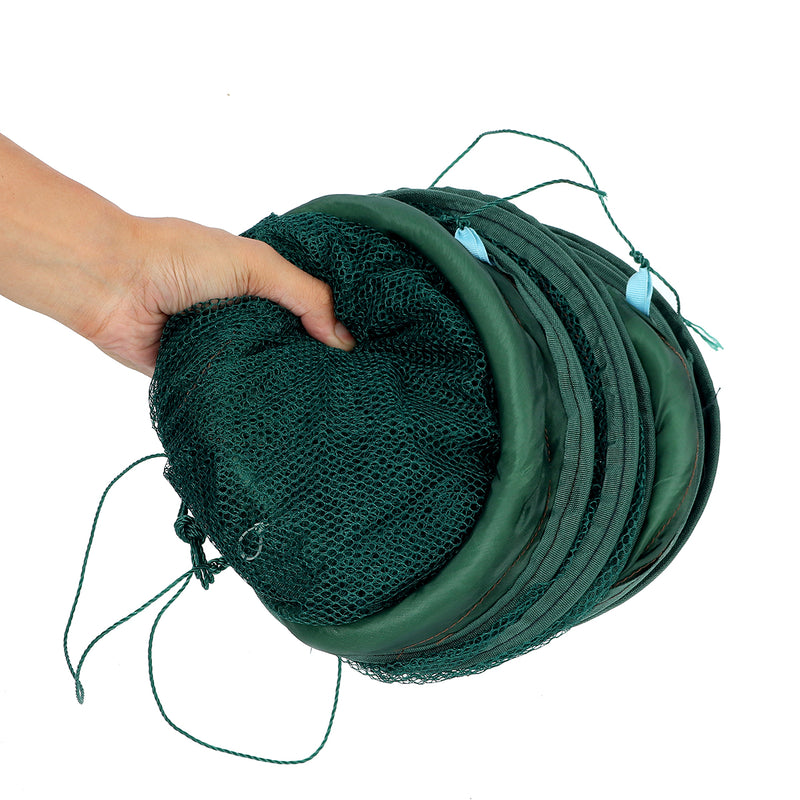 ZANLURE  Holes Double Layer 60cm Folding Fishing Net Shrimp Crab Fish Baits Mesh Trap