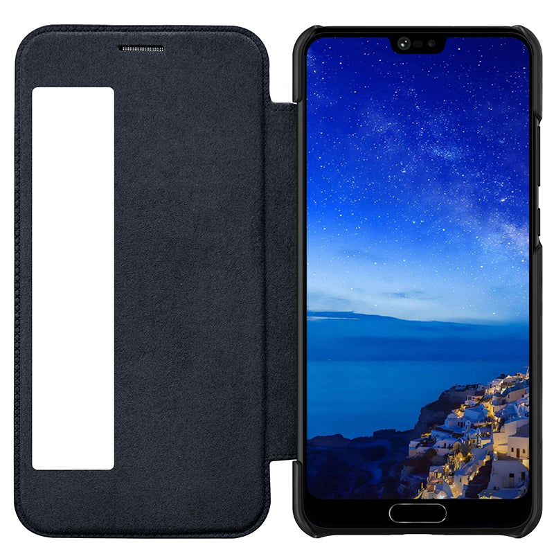 NILLKIN Window Smart Sleep Shockproof Flip PU Leather Full Body Cover Protective Case for Huawei P20