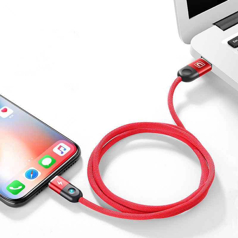 CAFELE Mciro USB LED Magnetic Braided Fast Charging Data Cable 1m For Xiaomi 6 Mi A1 S9 S9