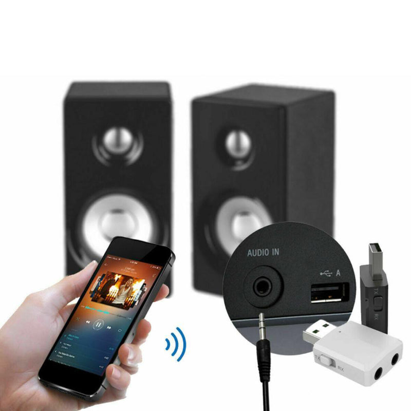ZF-169P 3 In 1 USB bluetooth 5.0 Adapter Audio Transmitter Receiver Mini Stereo Wireless Adapter with Switch Button for Computer PC Car Kit