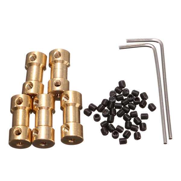5pcs 9mm Brass Coupling Coupler with Spanner and Screw