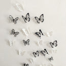 Miico 18Pcs 3D Black White Butterfly Wall Sticker Fridge Magnet Home Decor Sticker Art Applique
