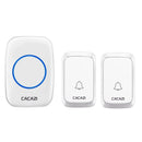 CACAZI A60 Waterproof Wireless Music Doorbell LED Light Battery 300M Remote Home Cordless Call Bell  58 Chime 2 Button 1 Receiver