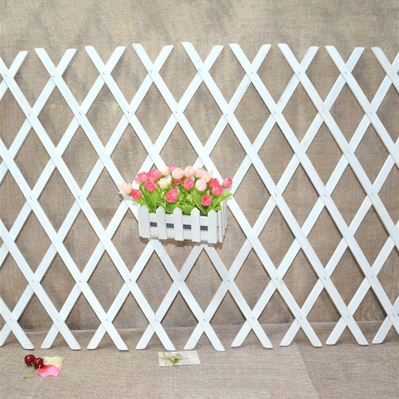 Anticorrosive Wood Pull Net Flower Frame Grid Vine Frame Wall Decorations Wall Hanging Telescopic Wooden Fence Pull Net