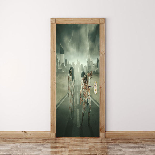 Miico MT012 3D Door Sticker Halloween Sticker Horror Wall Sticker Room Decoration Removable Stickers