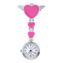 Women Sweet Heart Wing Metal Nurse Watch Pendant Clip Watch