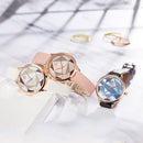 SHENGKE SK K0117 Simple Geometric Triangle Crystal Dial Female Fashion Leather Strap Women Quartz Watch