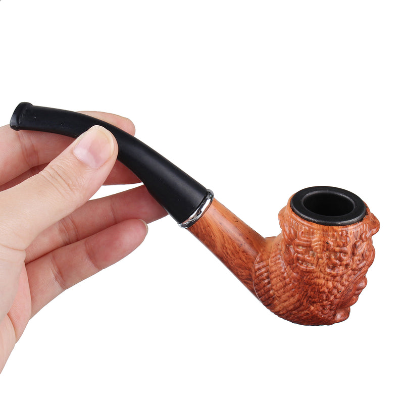 Monk Wooden Pipes Old-fashioned Flat-mouth Wood Tool without Pipe Rack