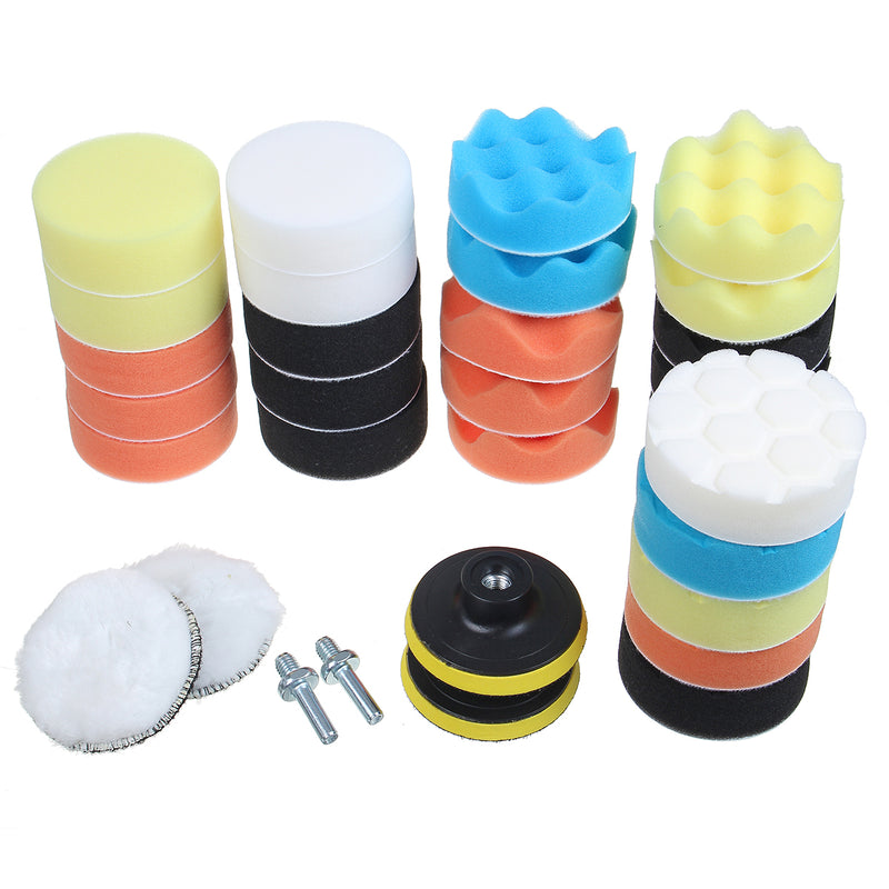 31pcs 3 Inch Polishing Pad Buffing Pads Buffer Sponge Foam Kits Set for Polishing Waxing