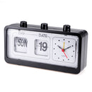 Digital Retro Quartz Alarm Clock Flip Display With Date & Time Black