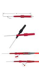 Cleqee P5009 2pcs Soft PVC Insulation Piercing Needle Non-Destructive Multimeter Test Probes Red/Black