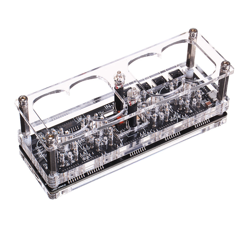 IN-12 Glow Tube Clock 4-bit IN12 Glow Tube Clock Seven-color RGB LED DS3231 Nixie Clock IN-12B