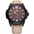OHSEN TX2905 Canvas Leather Strap 30M Waterproof Sports Outdoor Men Watch Quartz Watch