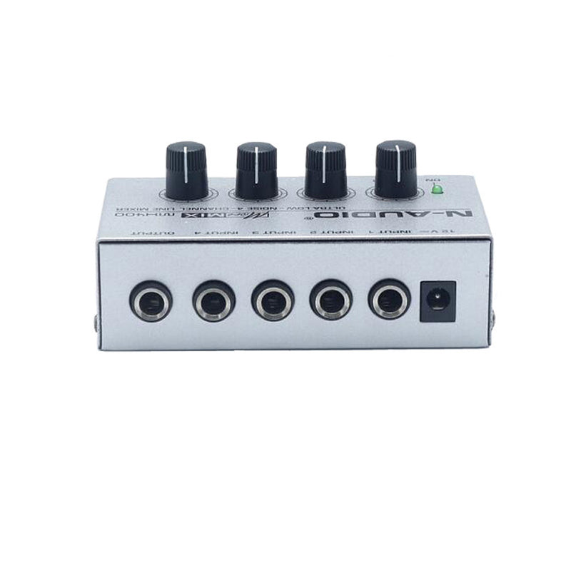 N-AUDIO MX400 Line Audio Mixer 4 Channels Input 1 Channel Output Line MONO Mixer With Power Adapter-EU Plug