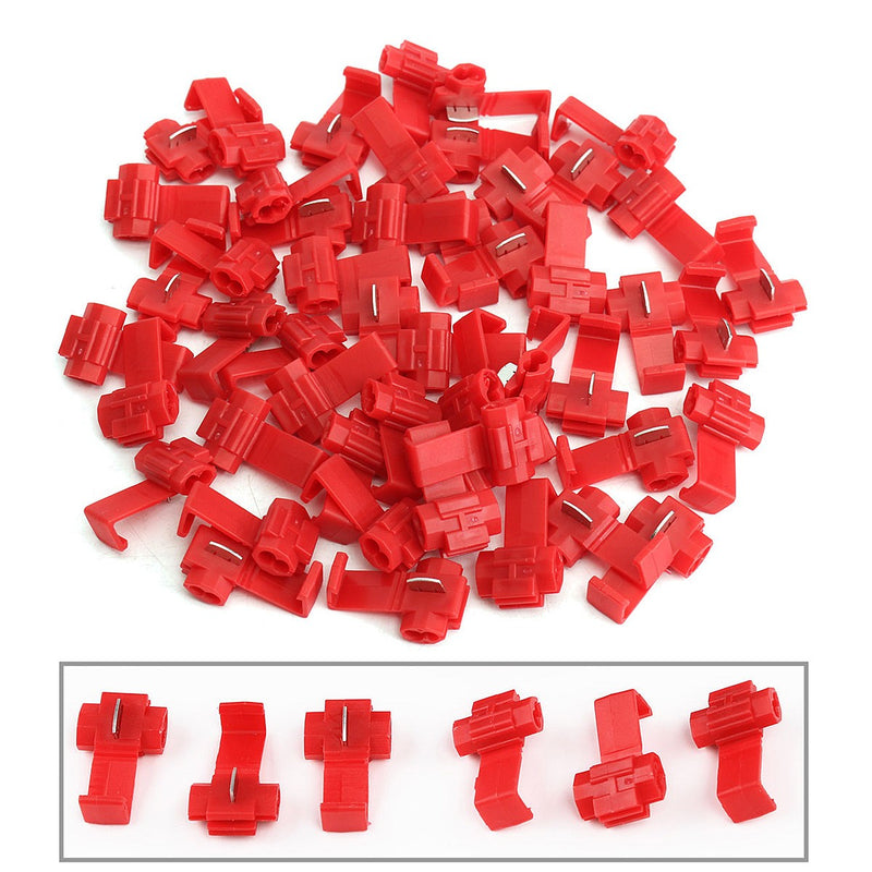 50pcs Lock Wire Electrical Cable Connector Quick Splice Terminals Crimp For Car
