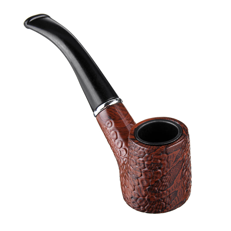 Cloud Wave Wooden Pipes Old-fashioned Flat-mouth Wood Tool without Pipe Rack