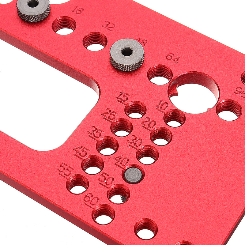 Aluminum Alloy Adjustable Metric Cabinet Hardware Jig Plus Cabinet Door Knob Handle Install Drill Guide Template Jig with 4.2mm Drill Bit Set