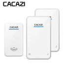 Cacazi A8 AC Wireless Doorbell Waterproof 300M Remote Long Range Door Bell Door Chime 2 Receivers to 1 Transmitter